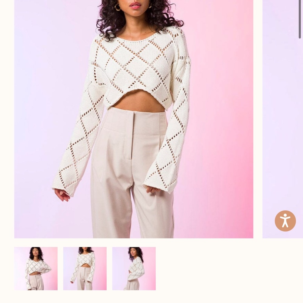 Line & Dot crop sweater